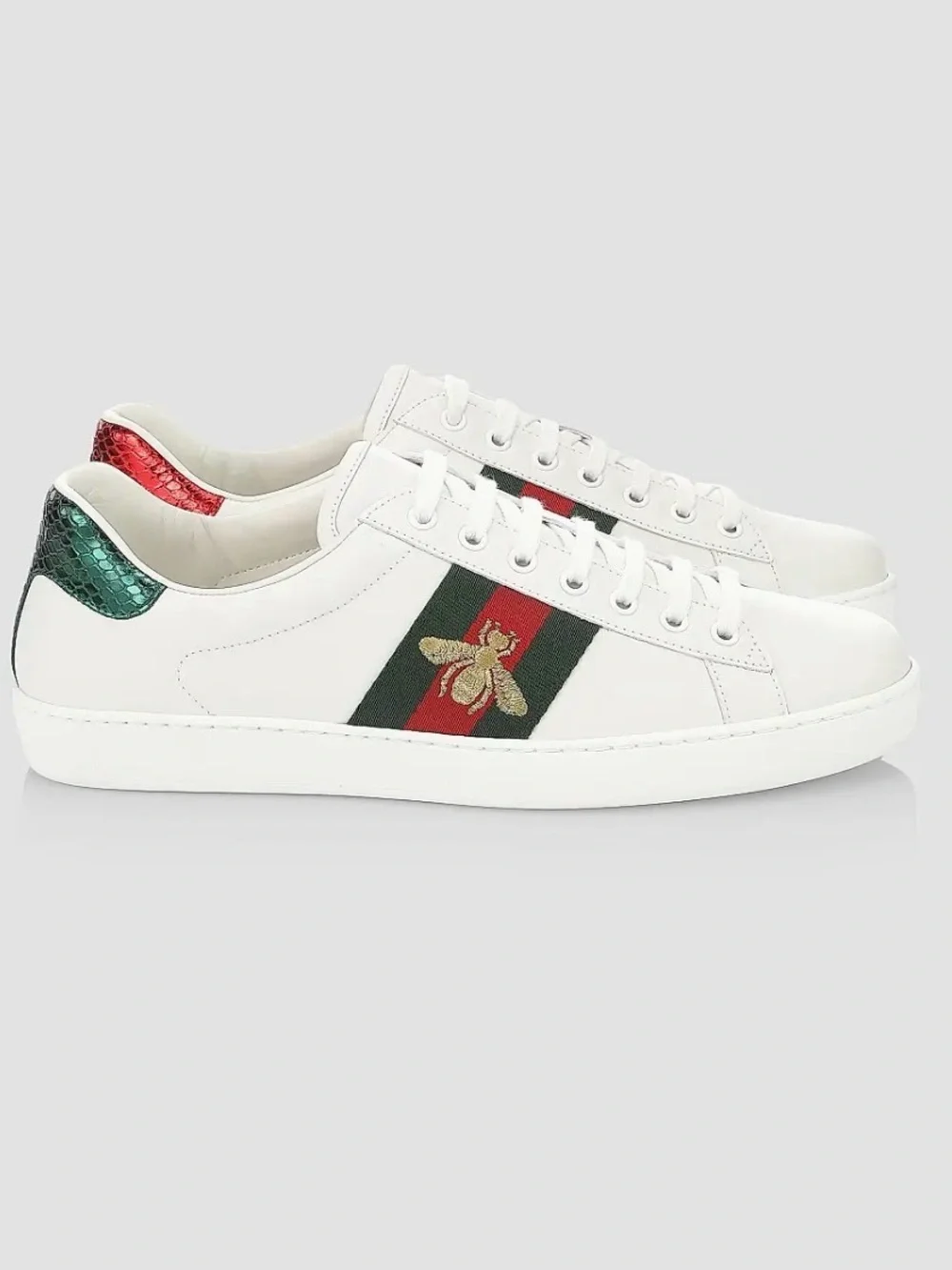 Gucci Men's New Ace Embroidered Low-Top Sneakers